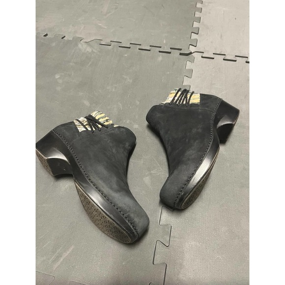 Dansko Tami Women's Black Nubuck Ankle Knit Booties US 8.5 Side Zip nursing boot - Picture 4 of 7